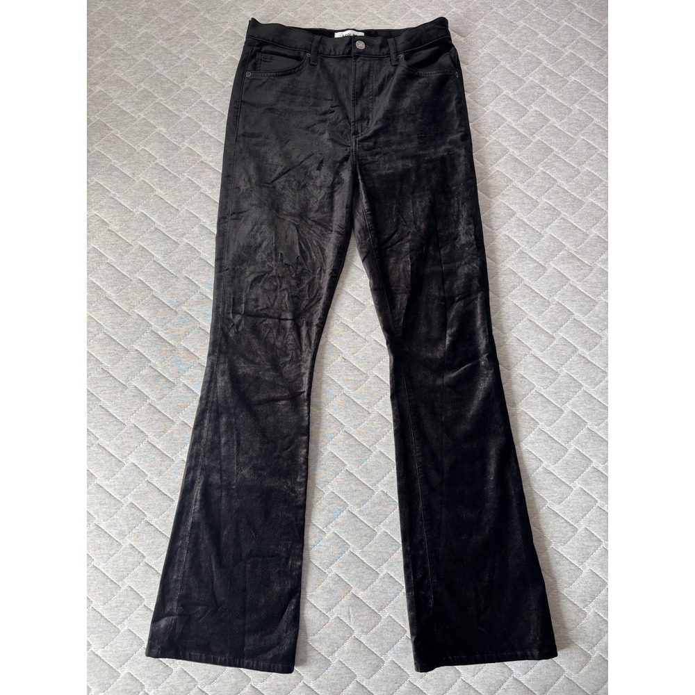 Agolde Jeans Womens 26 Black Nico Boot High Rise Bootcut Stretch Velvet Pants